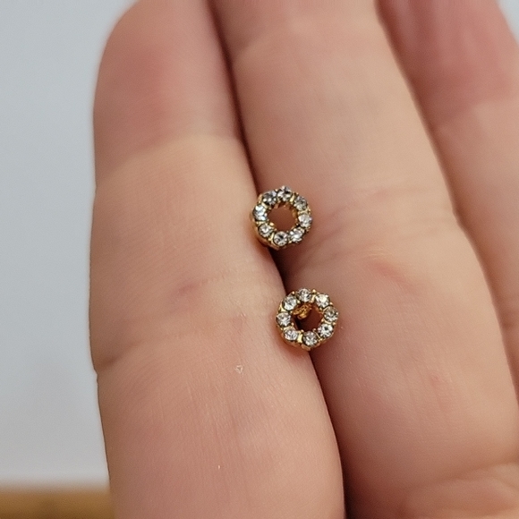 Jewelry - 🔥LAST PAIR🔥 Tiny Micro Crystal Circle Stud Earrings
